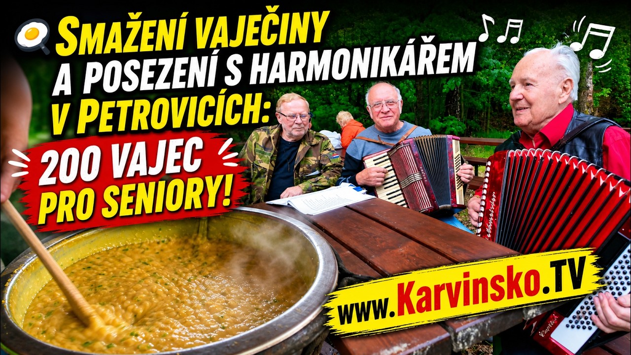 Smažení vaječiny a posezení s harmonikářem