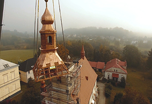 Výměna kopule kostelní věže kostela sv. Martina
